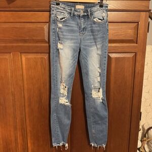 Altar'd State Blue Skinny Distressed Jeans Size 27‎